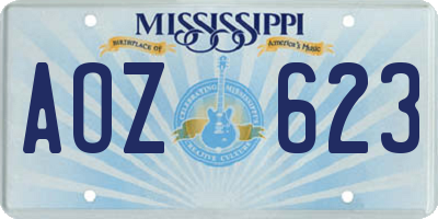 MS license plate AOZ623