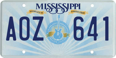 MS license plate AOZ641