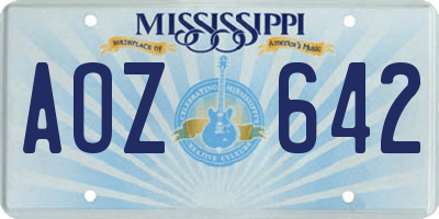 MS license plate AOZ642