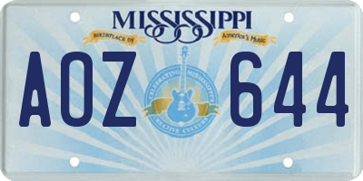 MS license plate AOZ644