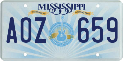MS license plate AOZ659