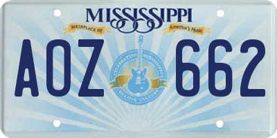 MS license plate AOZ662