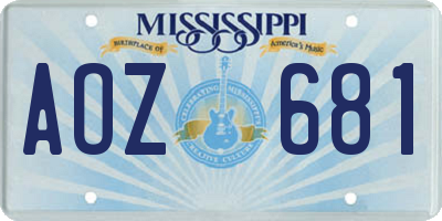 MS license plate AOZ681
