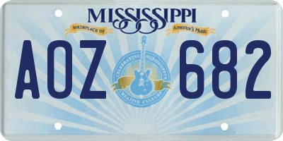MS license plate AOZ682