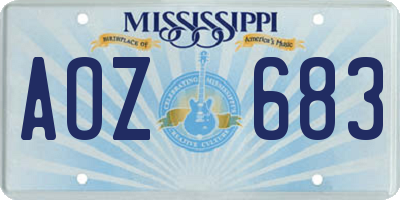 MS license plate AOZ683