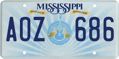 MS license plate AOZ686