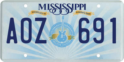 MS license plate AOZ691