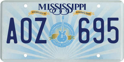 MS license plate AOZ695