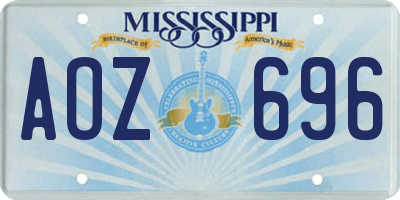 MS license plate AOZ696