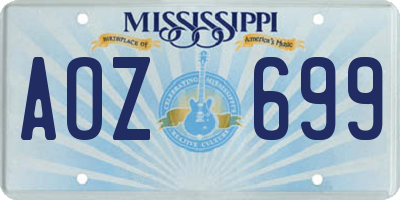 MS license plate AOZ699