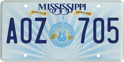 MS license plate AOZ705