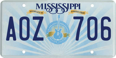 MS license plate AOZ706