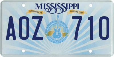 MS license plate AOZ710