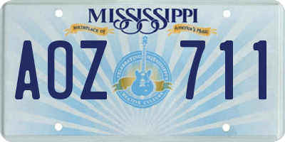 MS license plate AOZ711