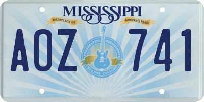 MS license plate AOZ741