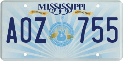 MS license plate AOZ755