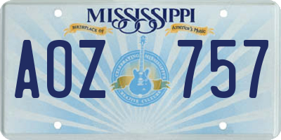 MS license plate AOZ757
