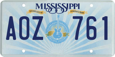 MS license plate AOZ761