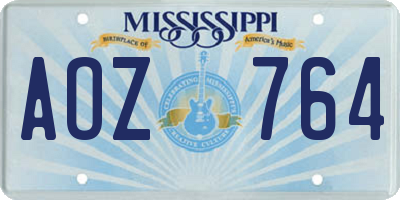 MS license plate AOZ764
