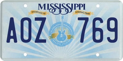 MS license plate AOZ769