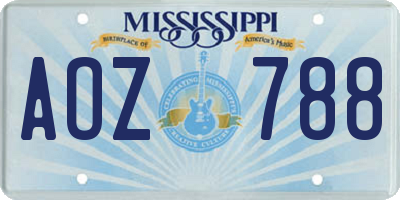 MS license plate AOZ788