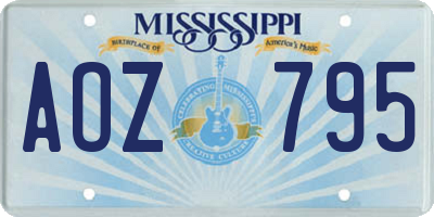 MS license plate AOZ795