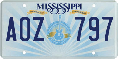 MS license plate AOZ797