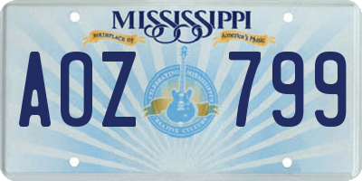 MS license plate AOZ799