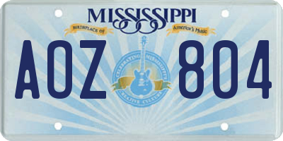 MS license plate AOZ804