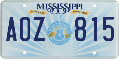 MS license plate AOZ815