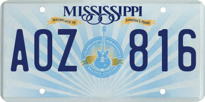 MS license plate AOZ816