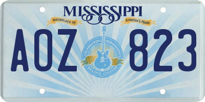MS license plate AOZ823
