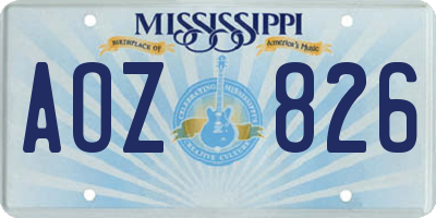 MS license plate AOZ826