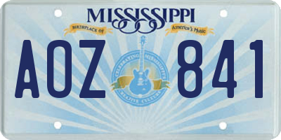 MS license plate AOZ841