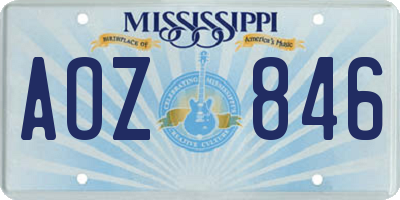 MS license plate AOZ846