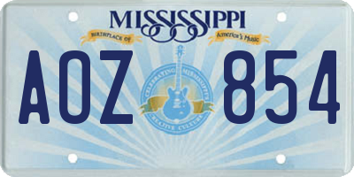 MS license plate AOZ854