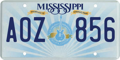 MS license plate AOZ856