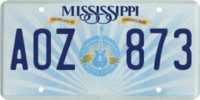 MS license plate AOZ873