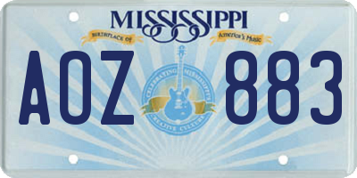 MS license plate AOZ883