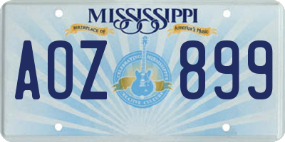 MS license plate AOZ899