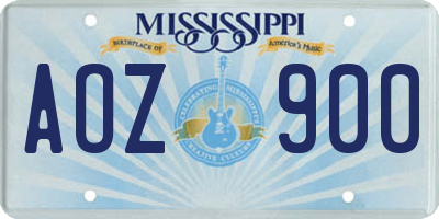 MS license plate AOZ900