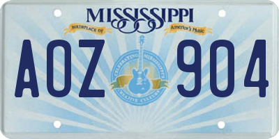 MS license plate AOZ904