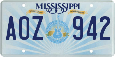 MS license plate AOZ942