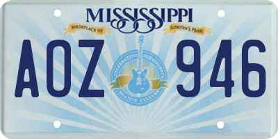 MS license plate AOZ946