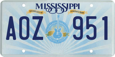 MS license plate AOZ951