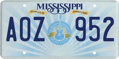 MS license plate AOZ952