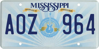 MS license plate AOZ964