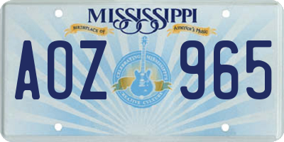 MS license plate AOZ965