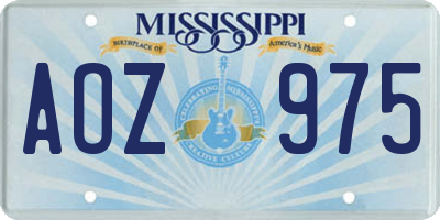 MS license plate AOZ975