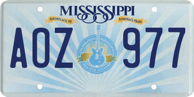 MS license plate AOZ977